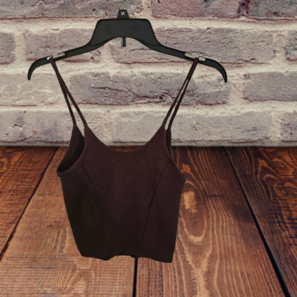 URBAN OUTFITTERS WOMEN BROWN CROP TOP - S-P